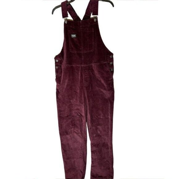 Wildfang Pants - Wildfang Unisex Maroon Corduroy Overalls
